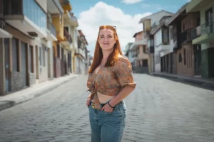Sinead in the streets of Cuenca's historic center